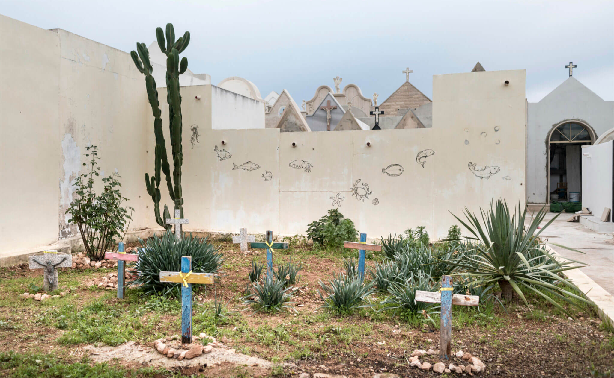 Friedhof auf der italienischen Insel Lampedusa