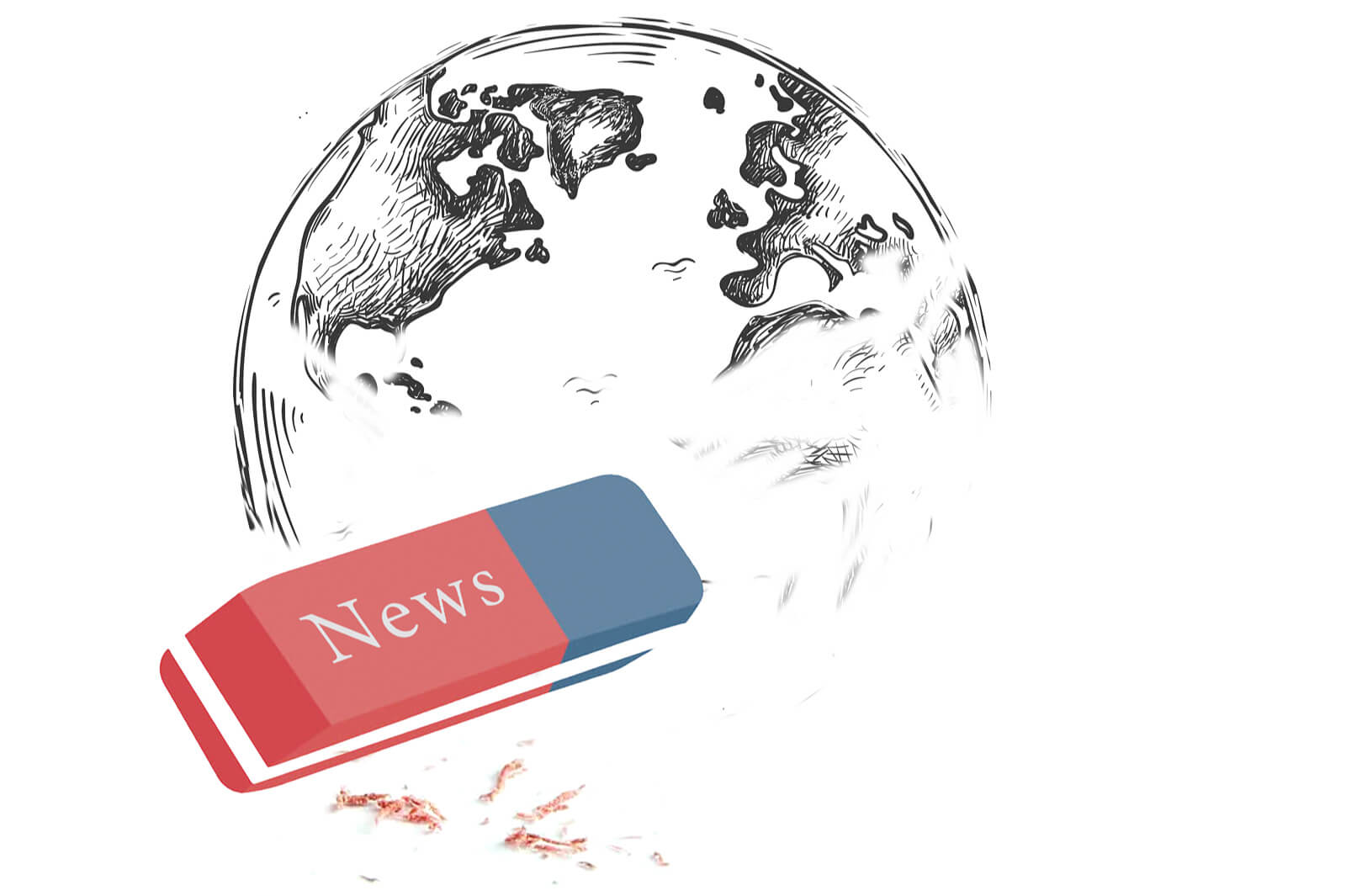 Illustration davon, wie ein Radiergummi mit der Aufschrift 